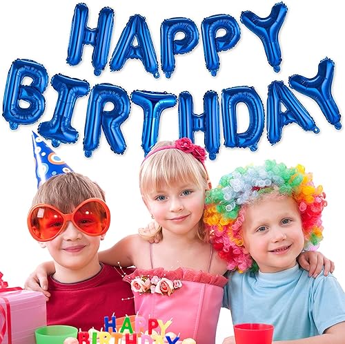 Miniatura 5 de Cartel de globo de feliz cumpleaños, decoración de fiesta  Juego de letras inflables de papel de aluminio de 16 pulgadas  Decoración de fiesta y