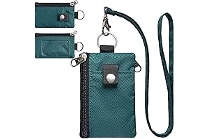 Minimalist RFID Small Wallet, Best Leather Zip Wallet with ID Window, Waterproof...