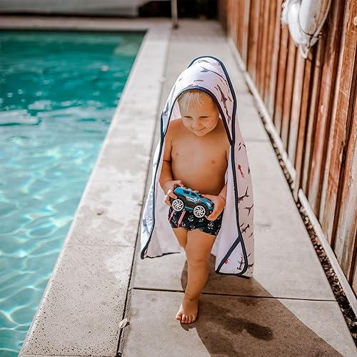 Miniatura 6 de Little Unicorn Toalla con capucha de muselina de algodón y rizo, tamaño más grande 1-6 años