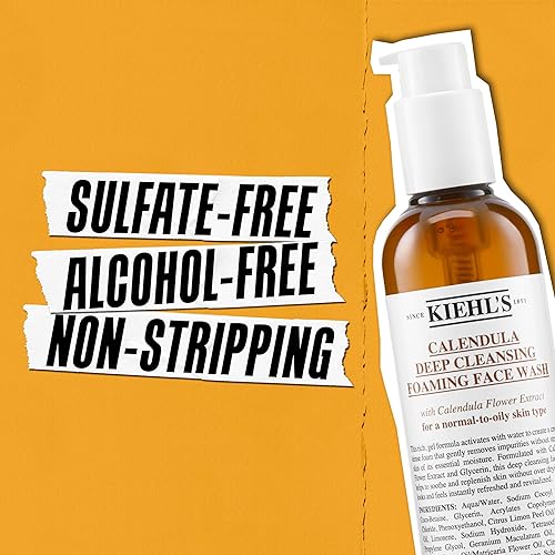 Miniatura 4 de Kiehl's Calendula Deep Cleansing Face Wash, Balances Skin While Gently Removing Impurities, Soothing and Refreshing, Boosts Moisture Barrier for