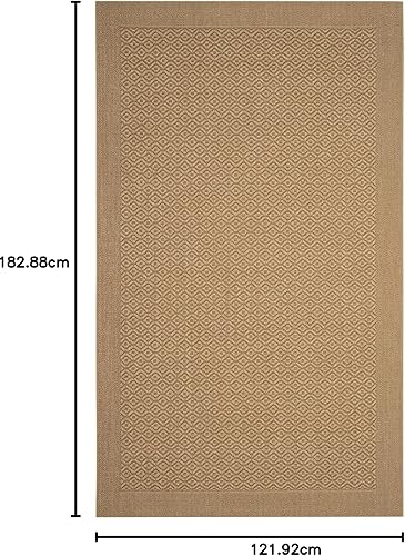 Miniatura 7 de SAFAVIEH Palm Beach Collection - Alfombra de área de 5 x 8 pies, diseño de maíz, sisal y yute, ideal para zonas de alto tráfico en sala de estar,