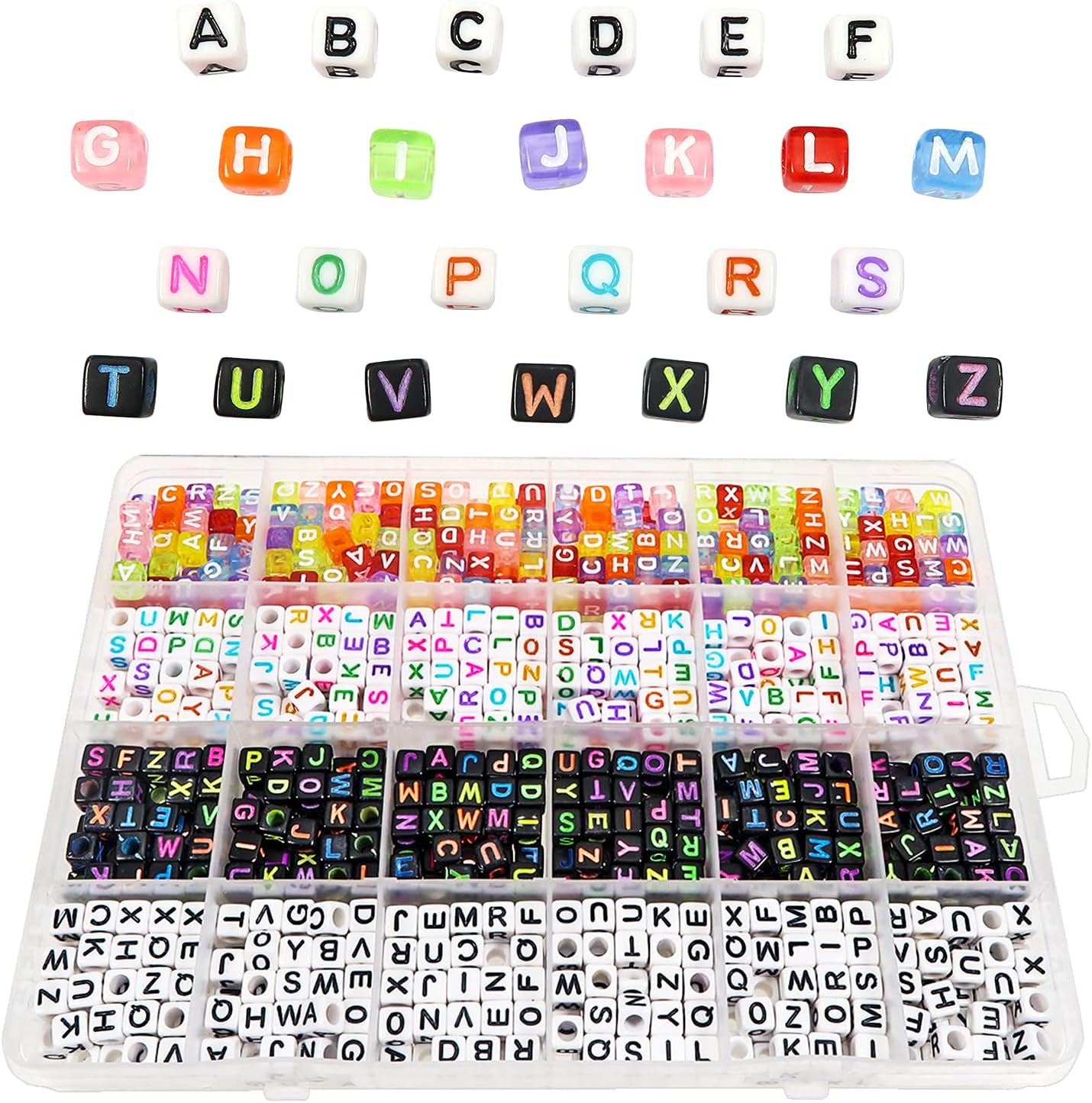 50pz Cubetti Oro Alfabeto Singolo Lettera Perline A-Z 6mm - Foto 2