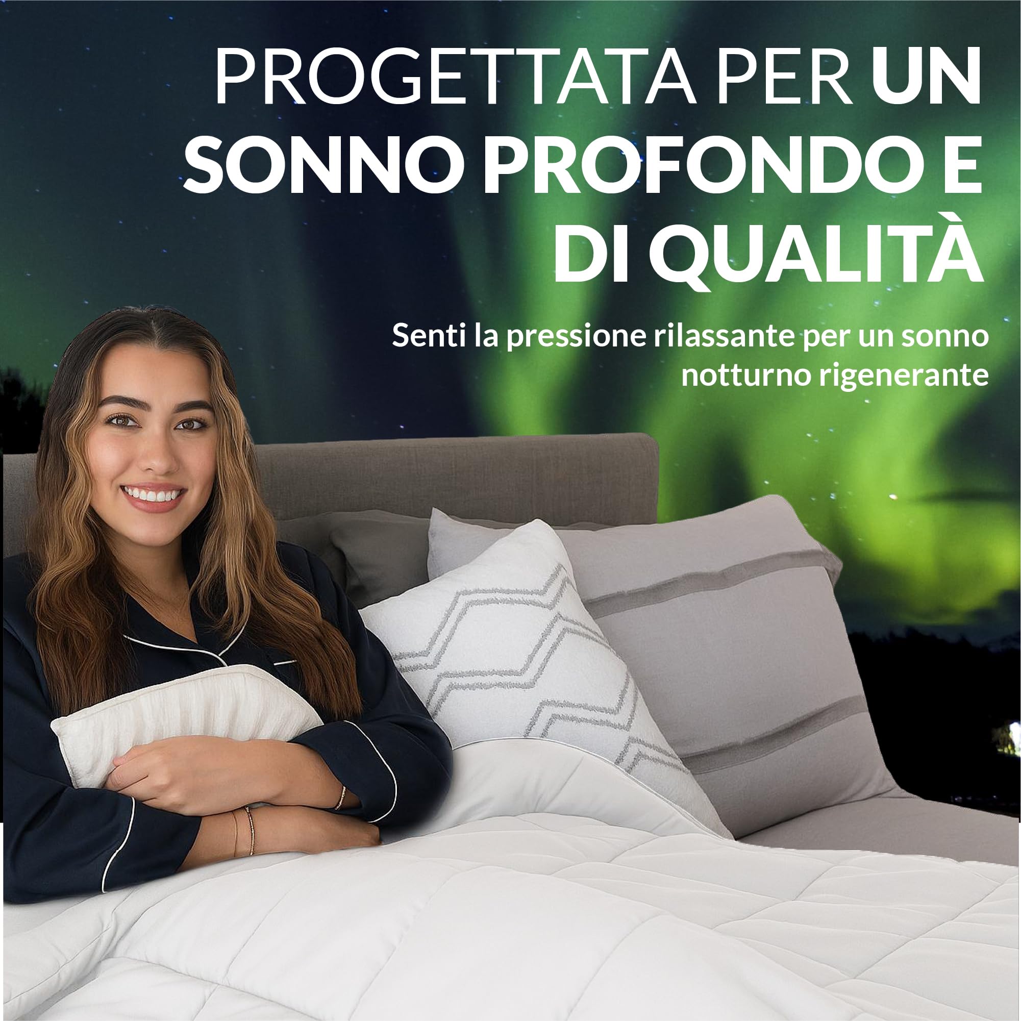 Polar Night Coperta Ponderata per Adulti 150 x 200 cm, 9 kg - Coperta Pesante con Perline di Vetro, 100% Cotone, Standard Oeko-Tex® 100 – Coperta Appesantita Traspirante, Weighted Blanket