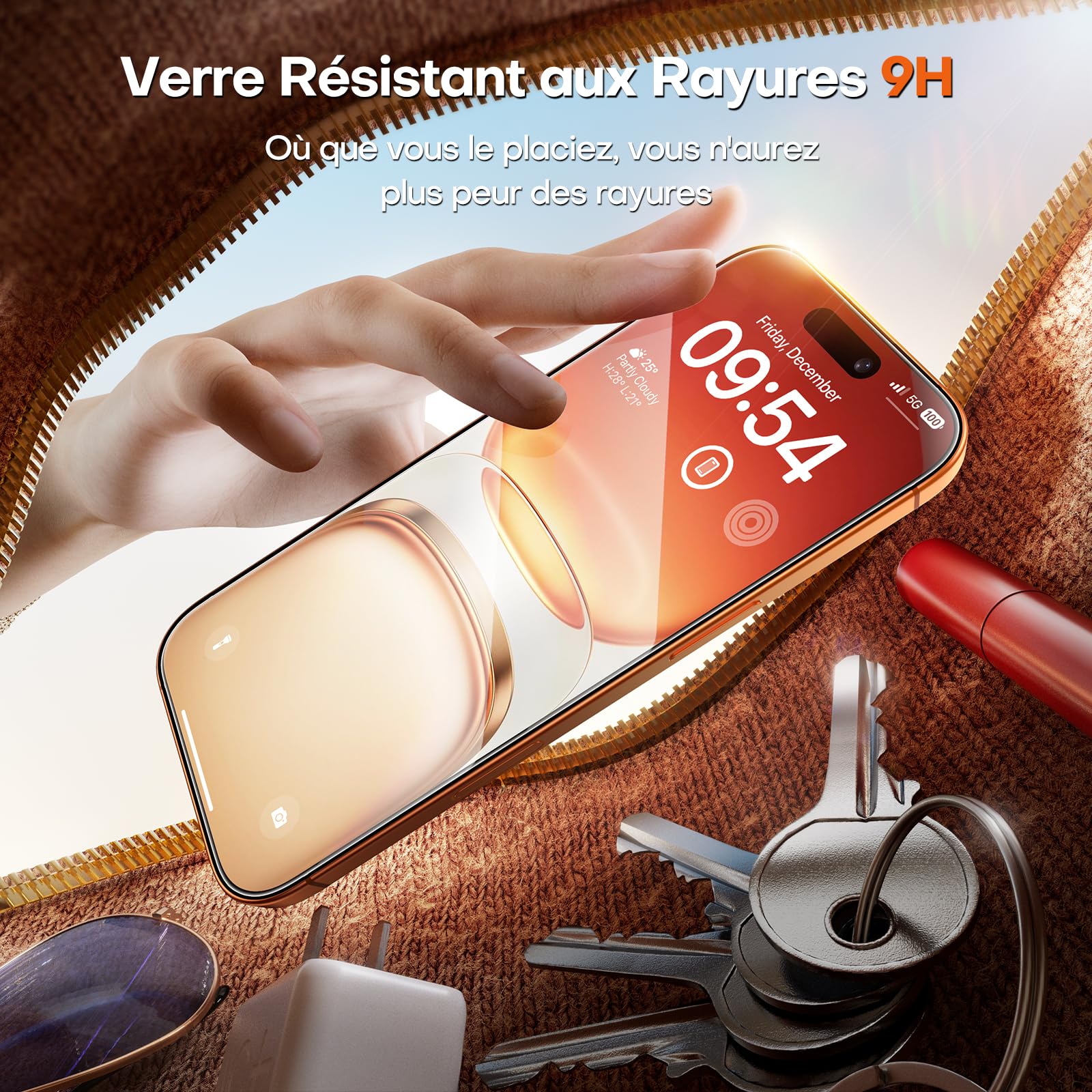 TOCOL Verre Trempé pour iPhone 17 Pro Max, Dépoussiérage Automatique, Sans Bulles, Dureté 9H, Couverture Complète Protection écran, Coques de Téléphone Compatibles, 2 Pièces