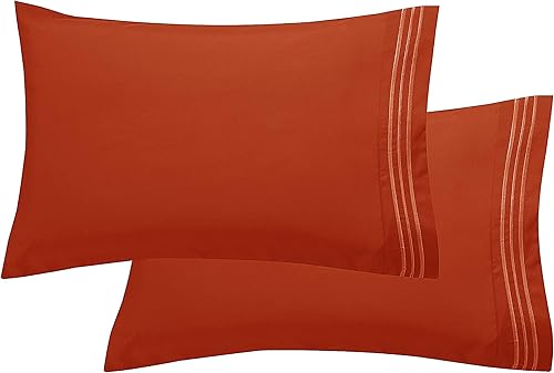 Miniatura 28 de Elegant Comfort Juego de fundas de almohada ultrasuaves de lujo de 2 piezas de microfibra de calidad egipcia de 1500 hilos, doble cepillado, Aqua