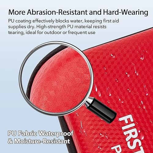 Miniatura 3 de Kit de primeros auxilios para automóvil, hogar, viajes, campamento, 350 piezas, estuche rígido compacto e impermeable, kits de supervivencia