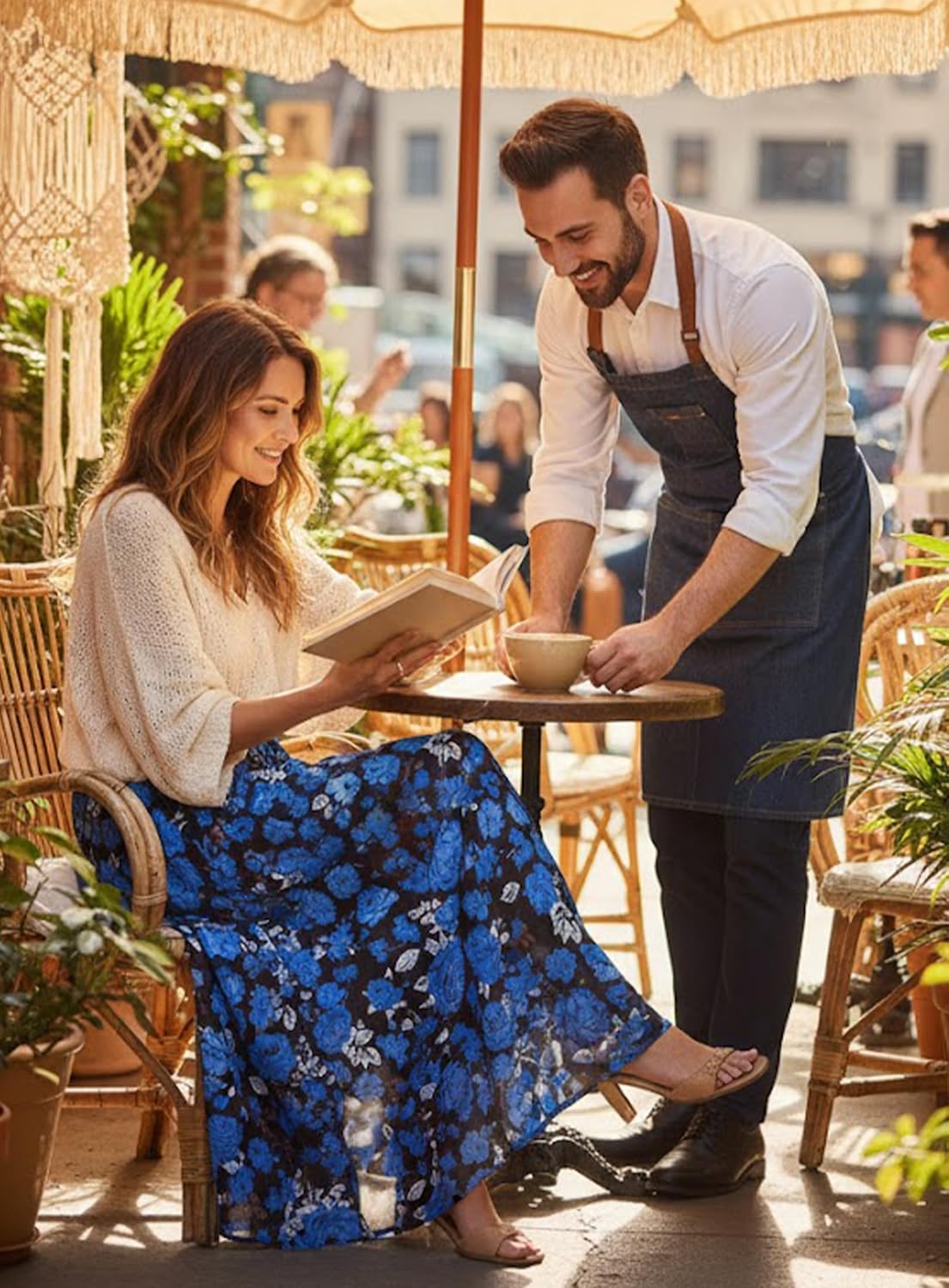 Maxi Skirt for Women Floral Boho A-line Long Summer Skirts with Elastic High Waist Adjustable Drawstring, Pockets - Image 8