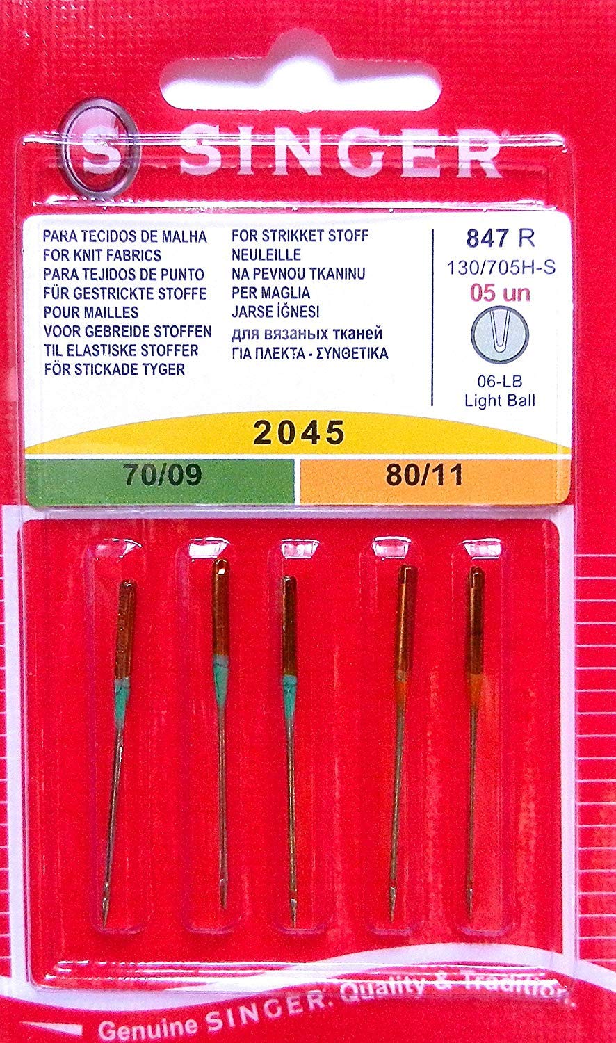GENUINE SINGER SEWING MACHINE 2045 BALL POINT STRETCH KNITS NEEDLES 70,80 90 MIX