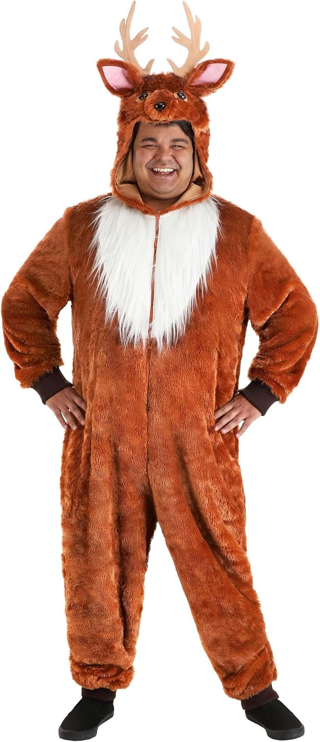 Men's Plus Size Dashing Deer Costume Furry Forest Animal