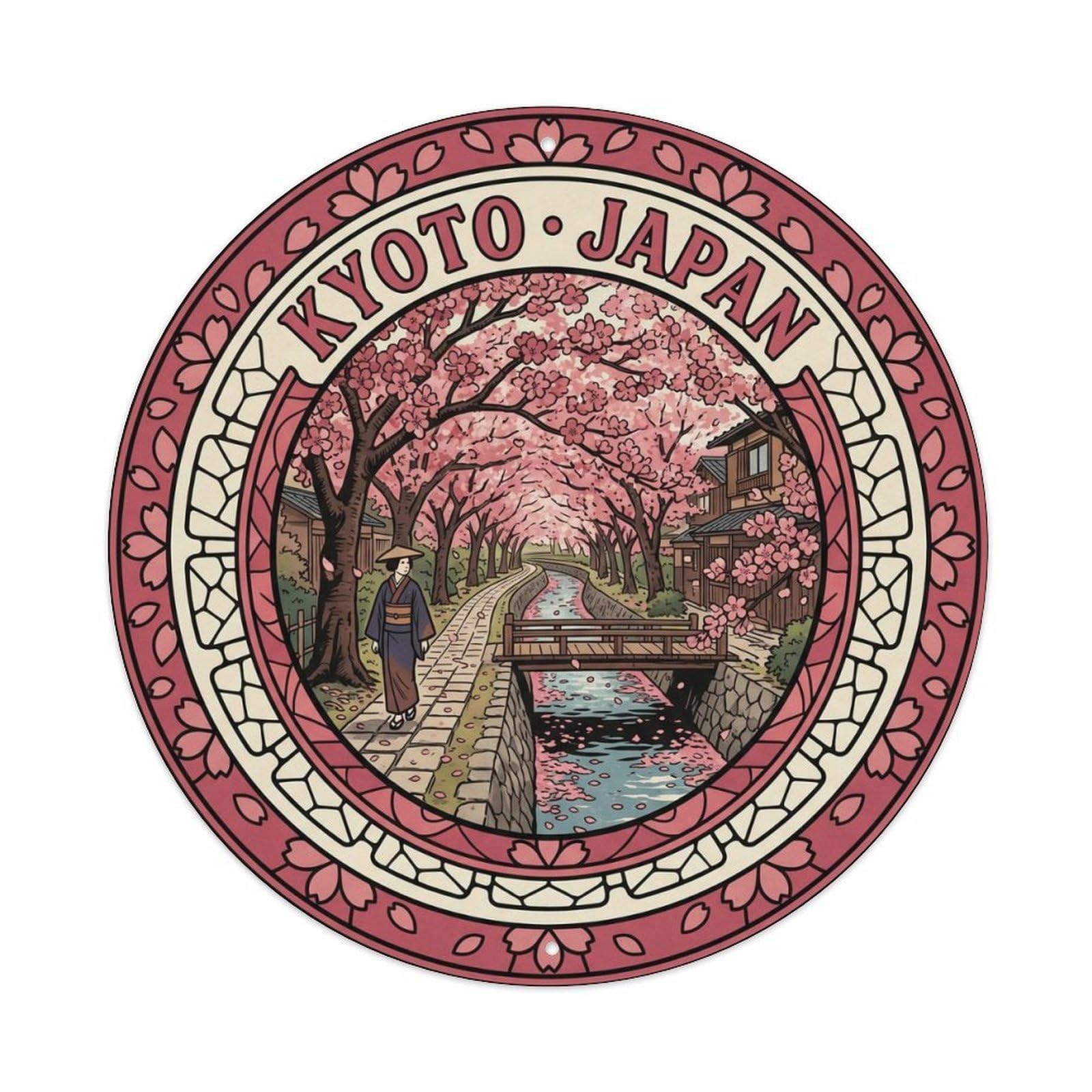 Kyoto Philosopher Path Canal Spring City Landmark Metal Tin Sign