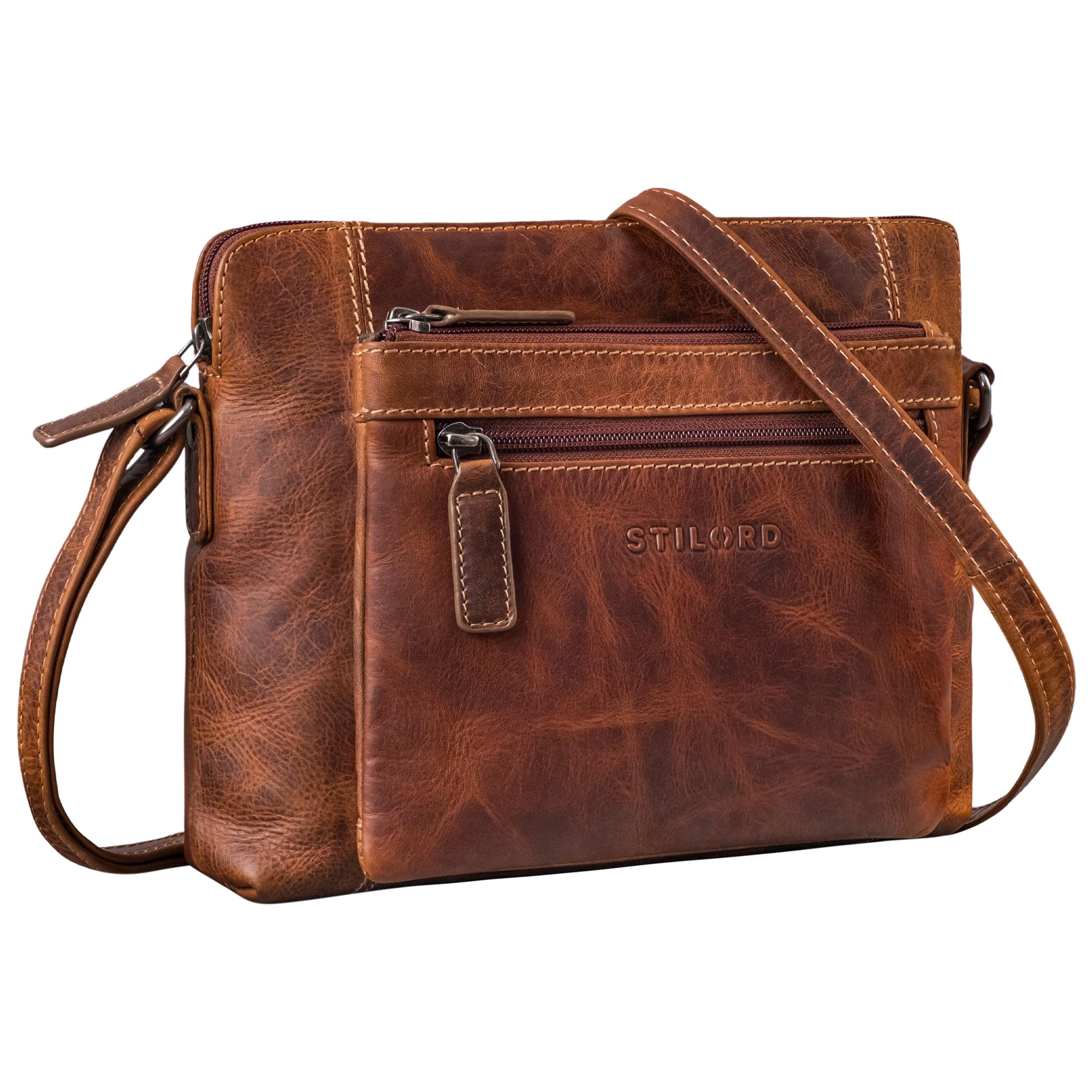STILORD "Verdelio Moderna Borsa a Tracolla da Donna in Pelle Piccola - Ideale Come Borsa Messenger da Donna - Borsa da Donna Adatta per Tablet Fino a 10 Pollici Colore:bergamo - marrone