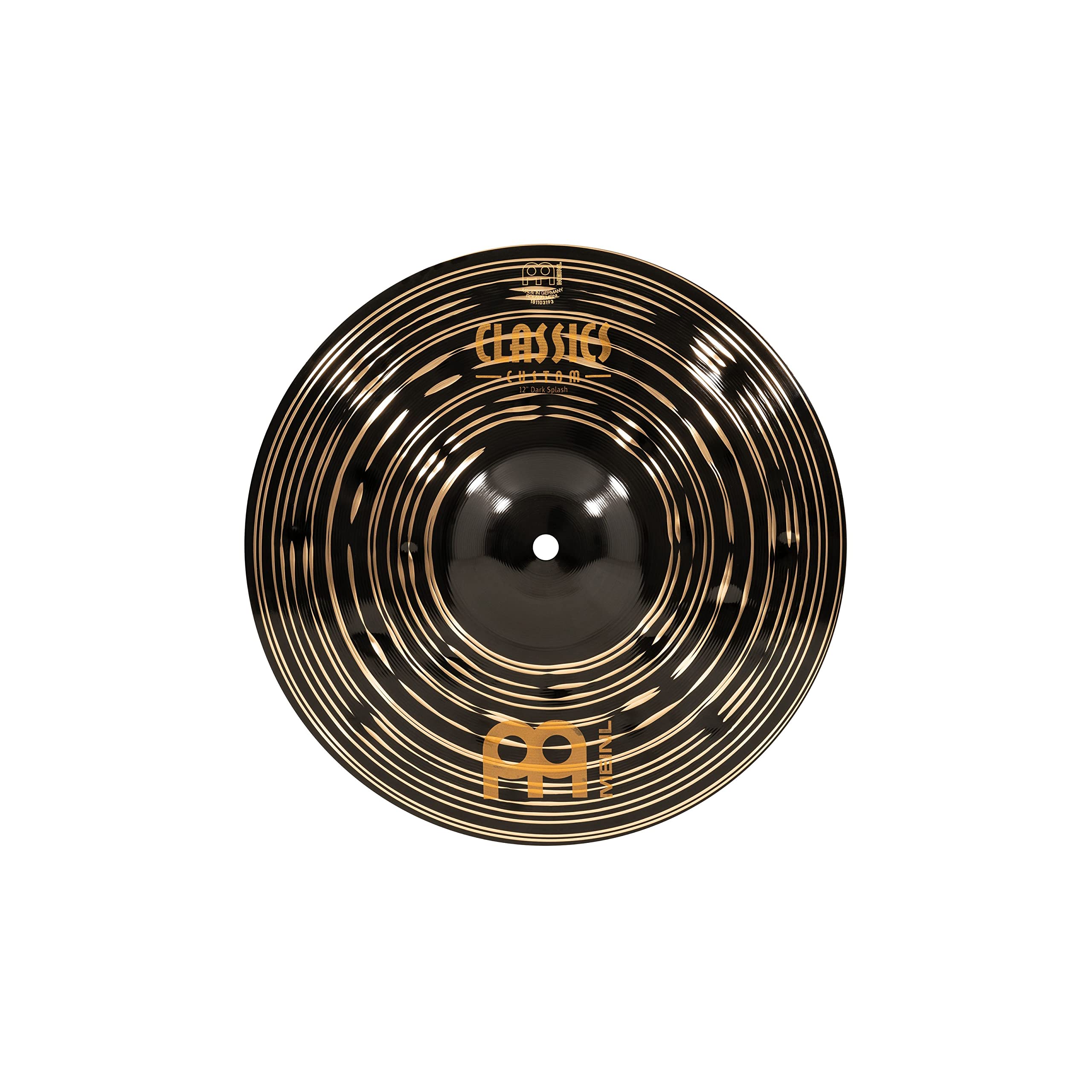Meinl Cymbals Classics Custom Dark Piatto Splash 12 pollici (30,48cm) per Batteria - Bronzo B12, Finitura Scura, Prodotto in Germania (CC12DAS)
