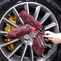 Vista 2 de Metal Free Microfiber Wheel Brush Kit- Microfiber Angled Wheel Brush, Long Handle Wheel Brush, Tire& Detailing Brush, Wheel Wash Mitt. Hands-On