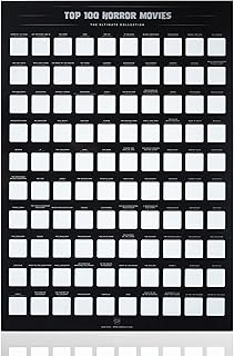 Enno Vatti Horror Movie Poster - Top 100 Movies Scratch Off Poster - Scary Poster Featuring Iconic Films - Gift for Horror Movie Fans and Unique Addition to Any Room Decor