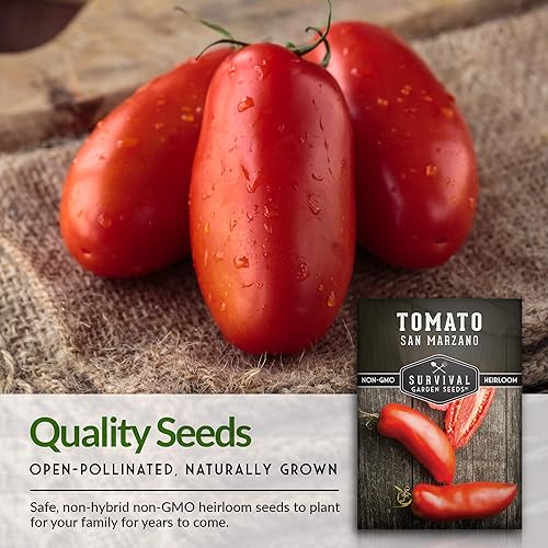 Miniatura 4 de Survival Garden Seeds - Semilla de tomate San Marzano para plantar - Paquete con instrucciones para plantar y cultivar tomates en tu huerto casero -