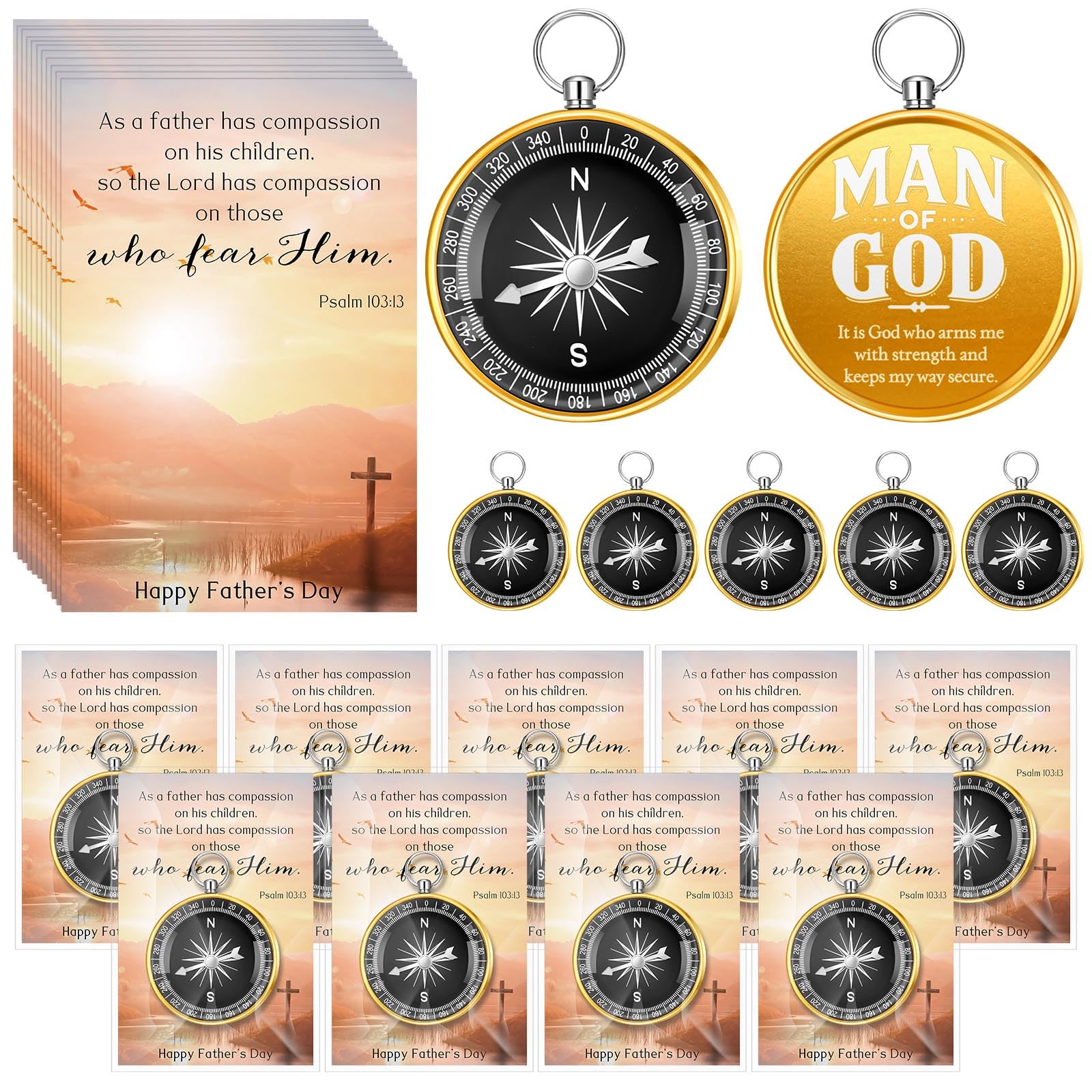 Mootycapa 20 Sets Compass Bulk Gifts Father's Day Bible Verse - electronics and gadgets | Mubboo