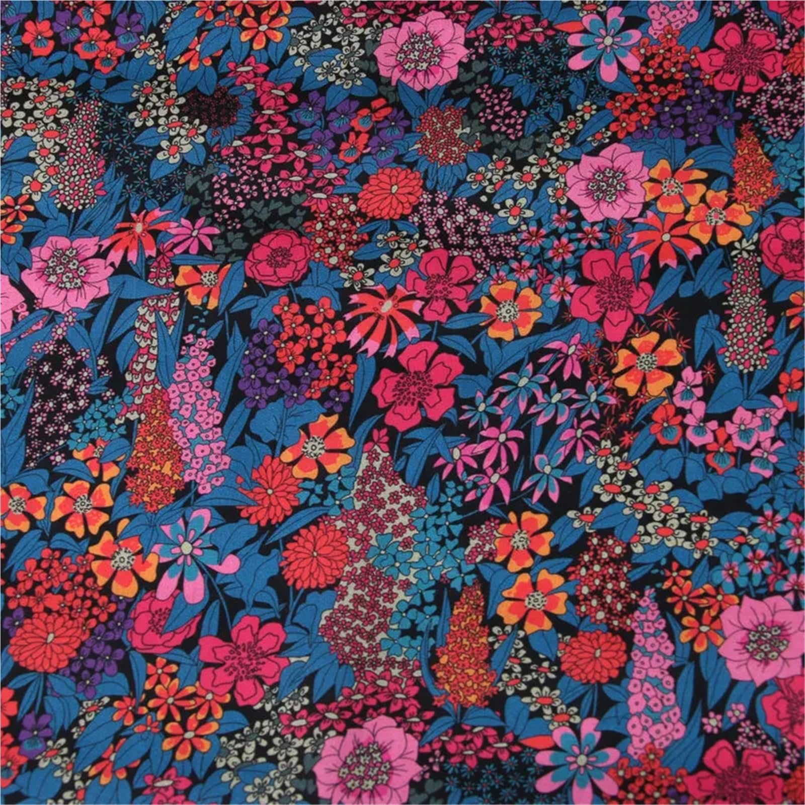 Printed Fabric Dark Color Flowers Cotton Fabric Printing(Color-04)