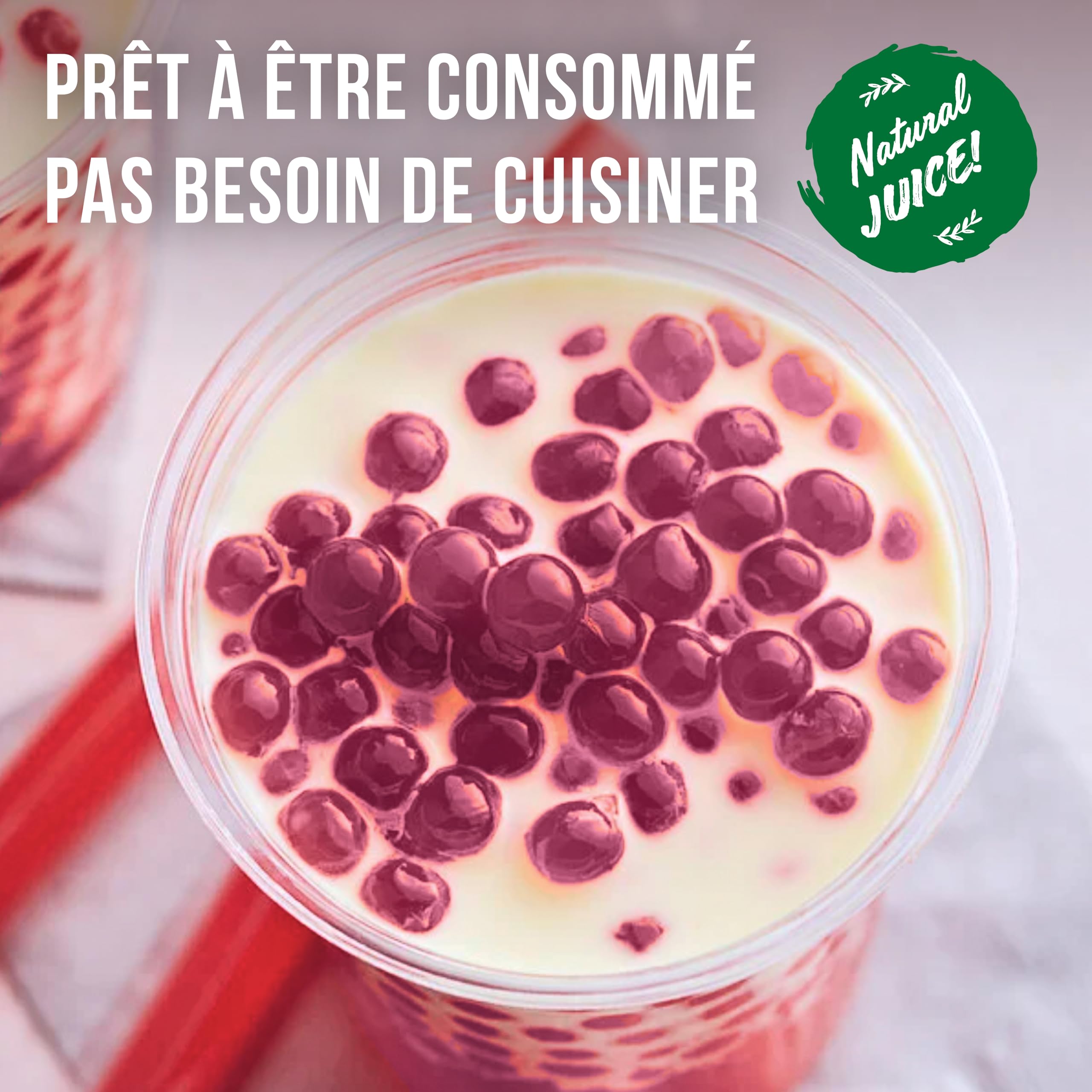 POPPING BOBA - Sferette alla frutta per Bubble Tea - Ciliegia - 1 kg - nessun colorante artificiale, basso contenuto di zucchero, succo di frutta vero, 100% vegan e senza glutine