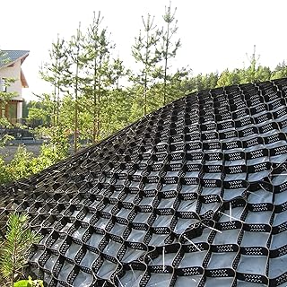 Gravel Grid for Driveway Slope, HDPE Permeable Paver System for Landscaping, Parking Lots, Heavy Load Resistance & Deformation Cellular Geogrid (Color : WxL, Size : 1X7m/3.3X23ft)