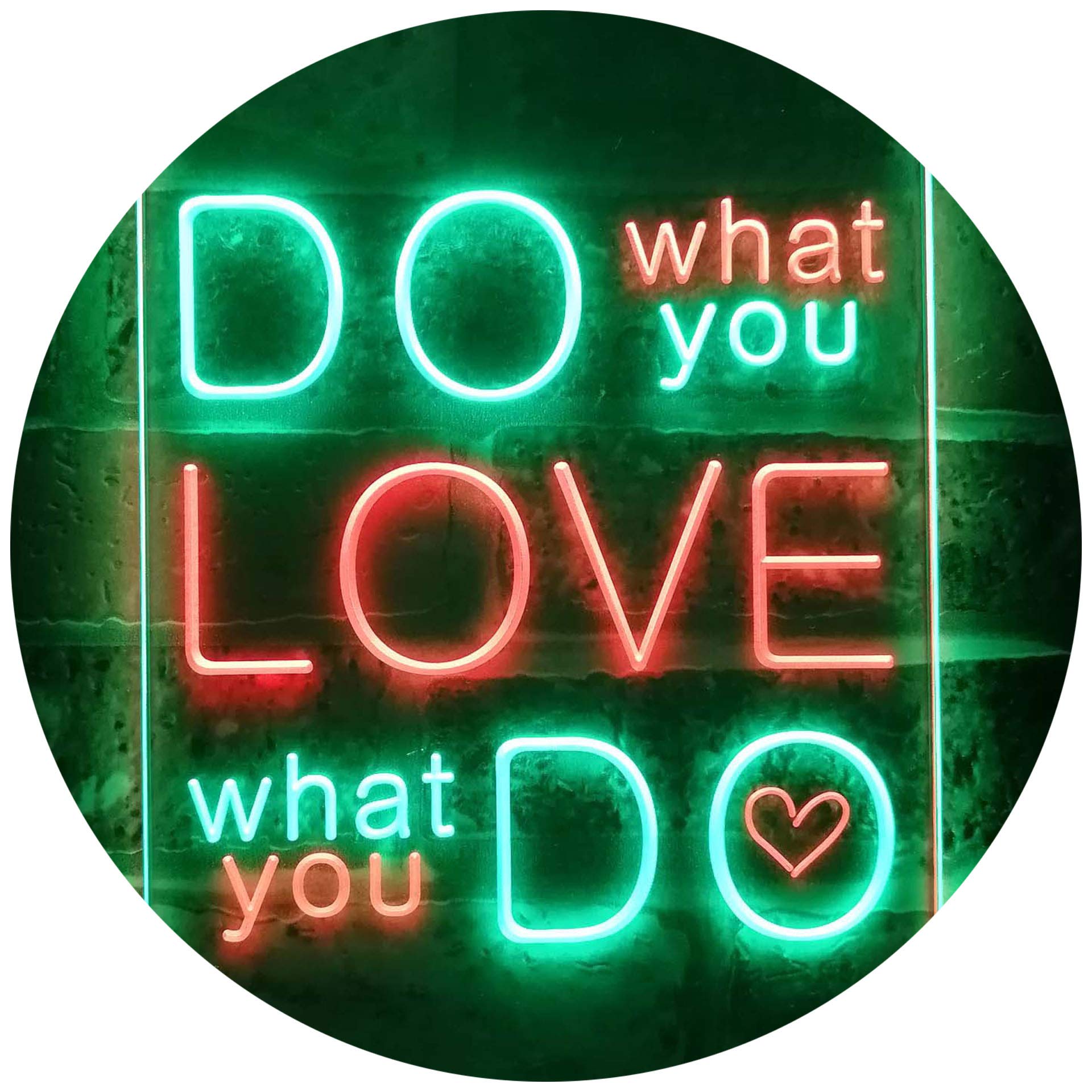ADVPRO Do What You Want Love What You Do Dual Color LED Barlicht Neonlicht Lichtwerbung Neon Sign Grün & Rot 210 x 300mm st6s23-i3510-gr