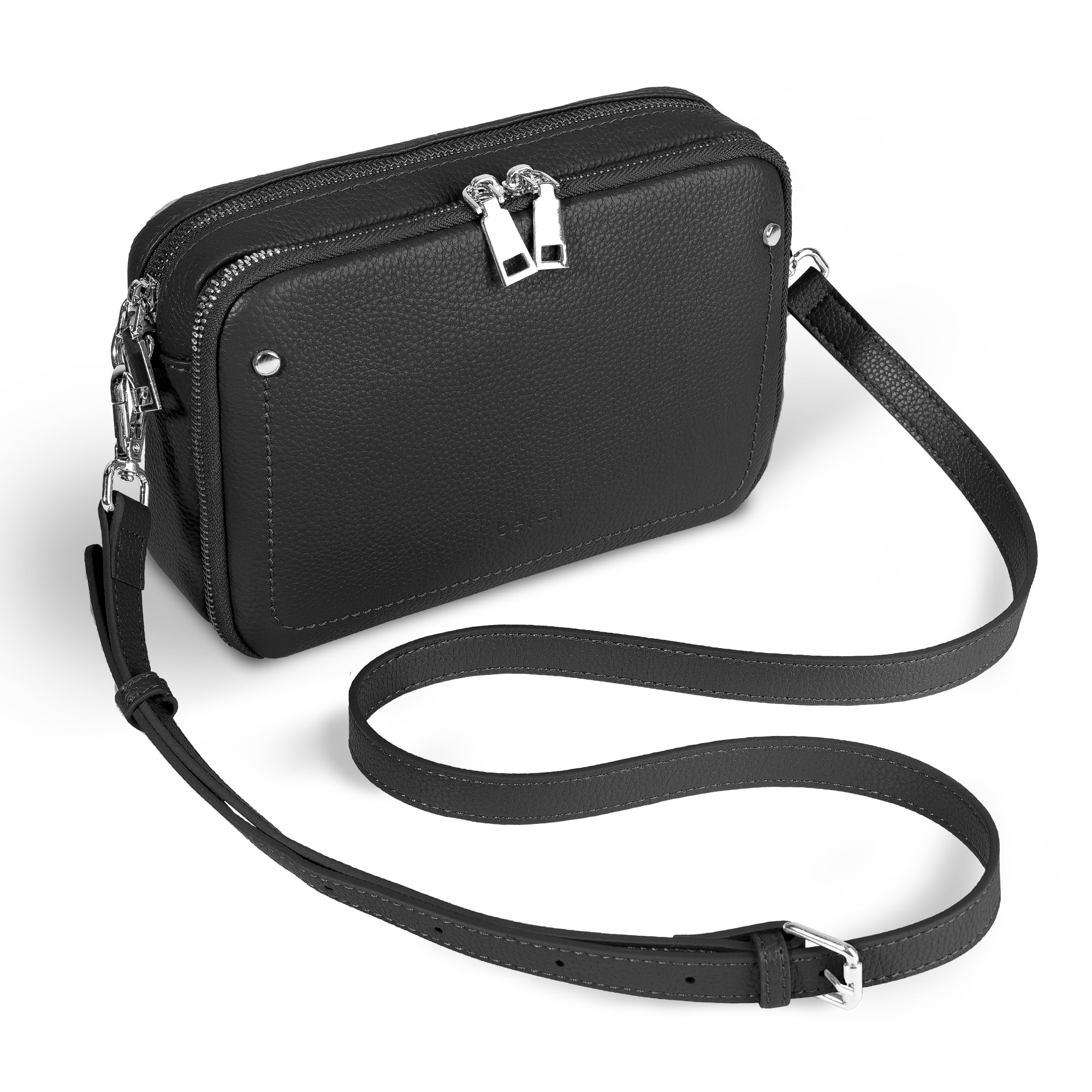 befen Echtleder Crossbody Bag Damen Klein RFID-Blockierung Handy Umhängetasche Damen Handytasche zum Umhängen, Moderne Leder Handtasche Kleine für Arbeiten Einkaufen Reisen