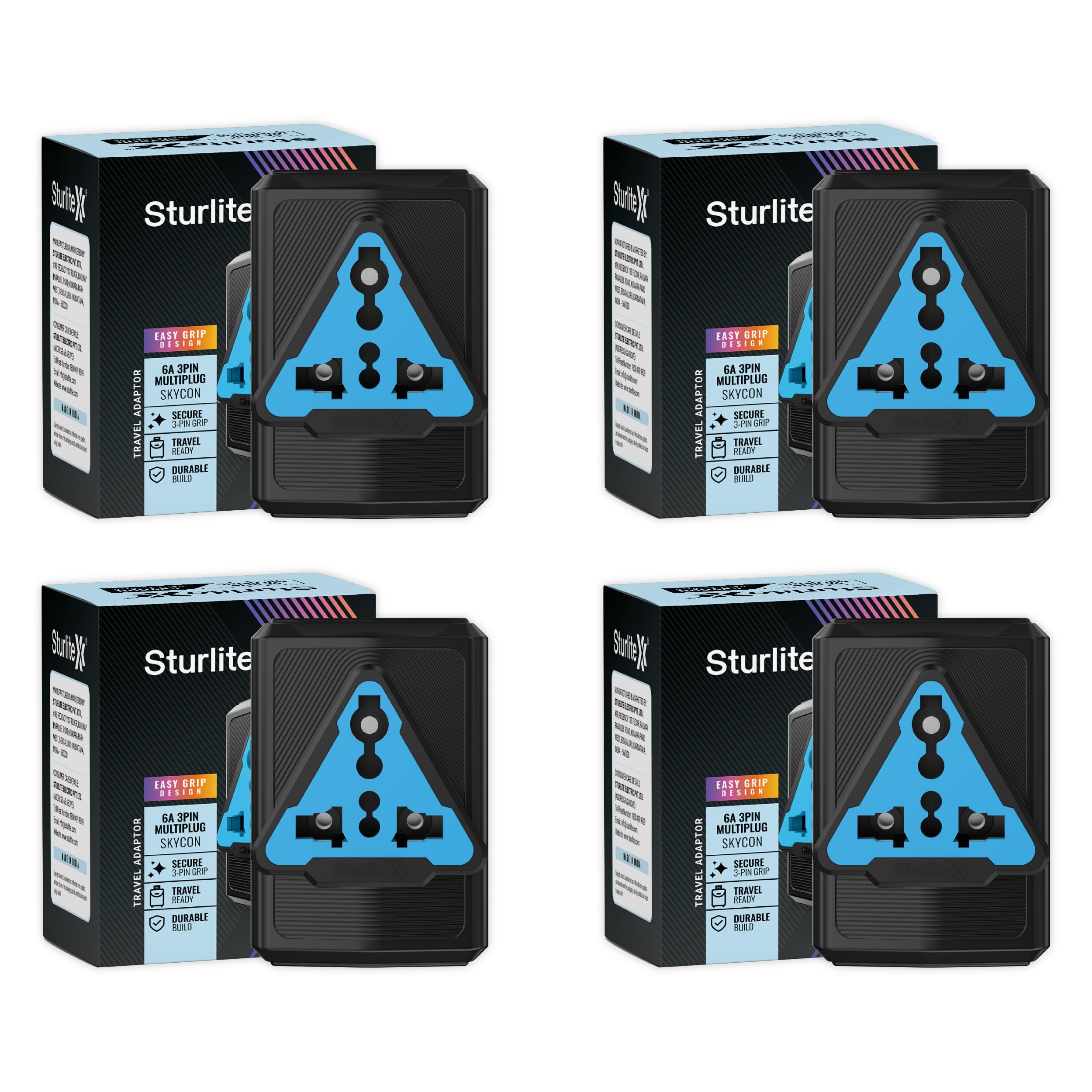 Sturlite Skycon 3 Pin Plug| 2-Pin & 3-Pin Socket| 6 Amps Universal AC Travel Adapter| Strong Polycarbonate Body Socket| Compact Converter Plug for Travel, Home & Office Use (Black, Pack of 1) — Amazon image 17