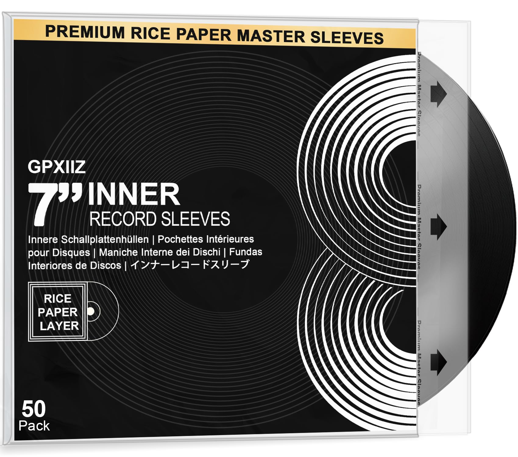 Amazon.co.jp: GPXIIZ EPレコード 内袋 7インチ用 静電気防止加工済み