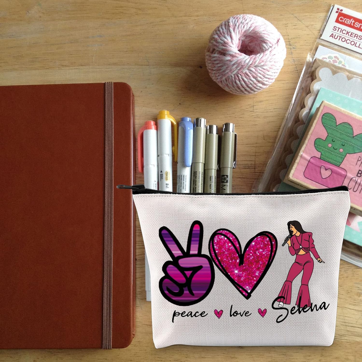 BLUPARK Song Makeup Bag Singer Song Gift Singer Fan Gift Singer Inspired Cosmetic Bag Music Gift (Peace Love Se) - Image 6