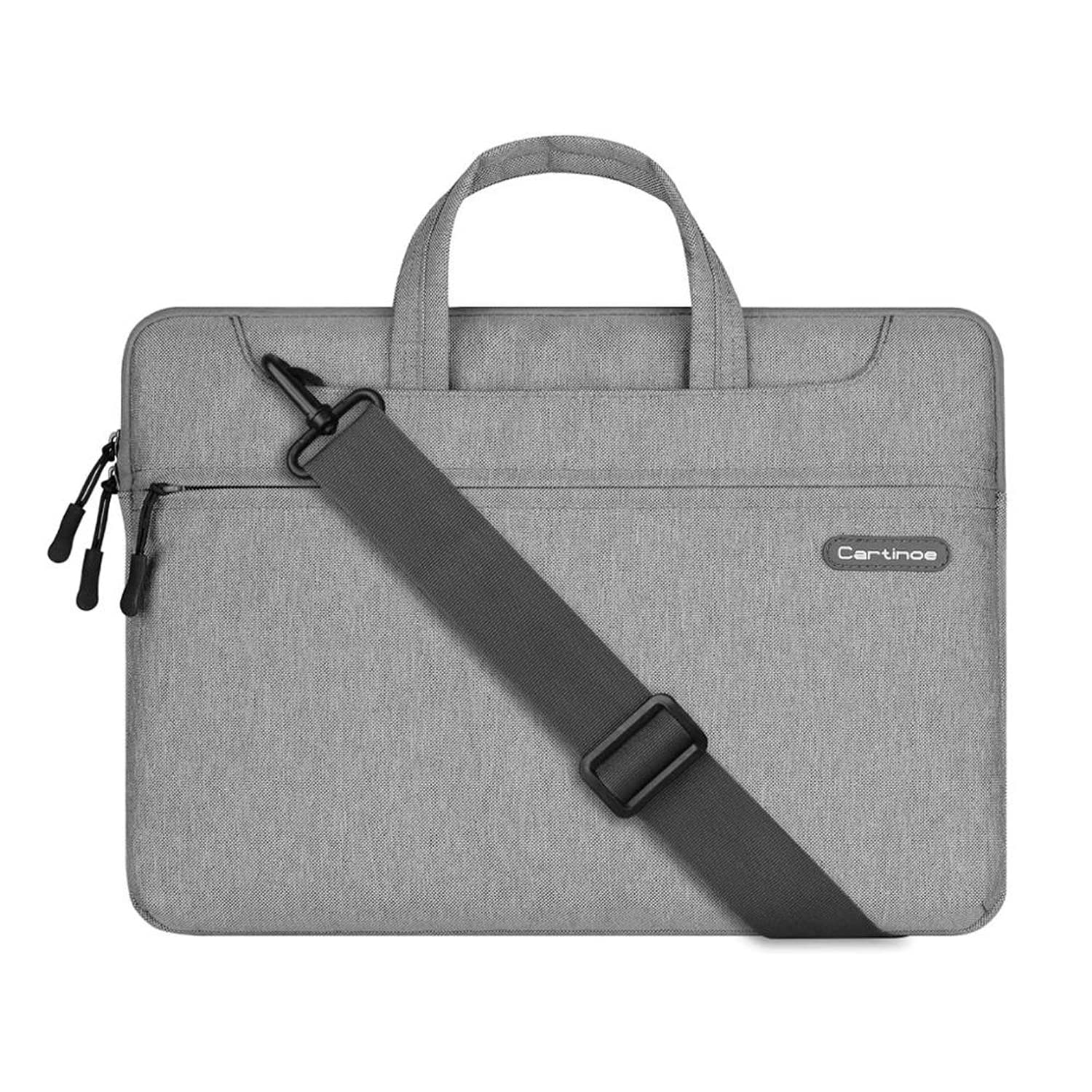Cartinoe 13” Laptop Çantası – Suya Dirençli, Neopren & Polyester Koruma, Darbe Emici Astarlı Evrak/Sarj Bölmeli, Taşıma Saplı & Omuz Askılı Gri