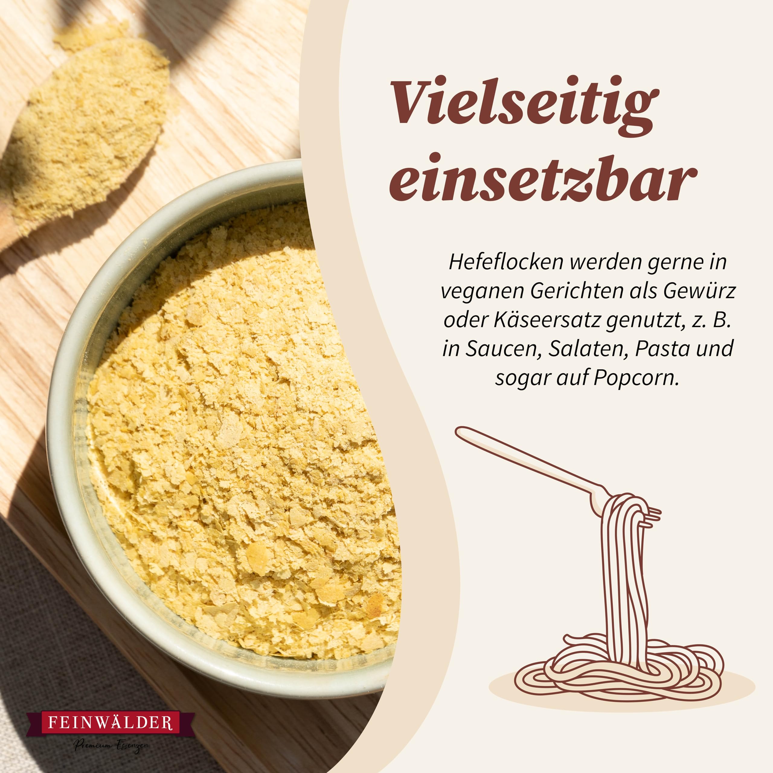 Feinwälder Hefeflocken 1 kg – Edelhefeflocken, glutenfrei, vegane Nährhefe