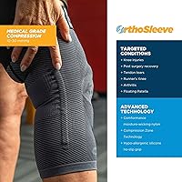 Vista 5 de OrthoSleeve Rodillera de compresión estabilizadora KS8 con anillo estabilizador de rótula, férulas de estabilidad y parte superior ajustable