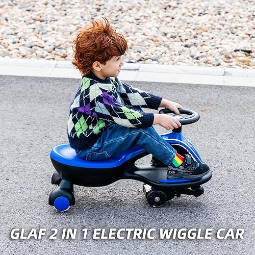 Miniatura 7 de GLAF Juguetes eléctricos para niños de 3 años en adelante, vehículos eléctricos con batería recargable de 12 V y pedal antivuelco, luces coloridas,