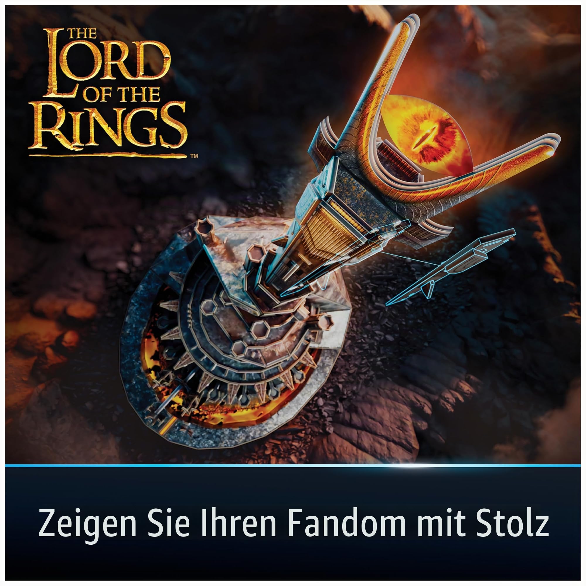 4D Build, Herr der Ringe Barad-Dur Auge des Sauron 3D-Modellbausatzes, Herr der Ringe Sammlerstücke & Schreibtisch-Dekor, Erwachsenenpuzzle, Bauspielzeug, 3D-Puzzles für Erwachsene & Jugendliche, 204