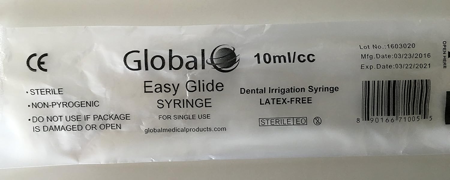 10ml 12ml Easy Glide Curved Tip Sterile Syringes - No Needle - 5 Pack