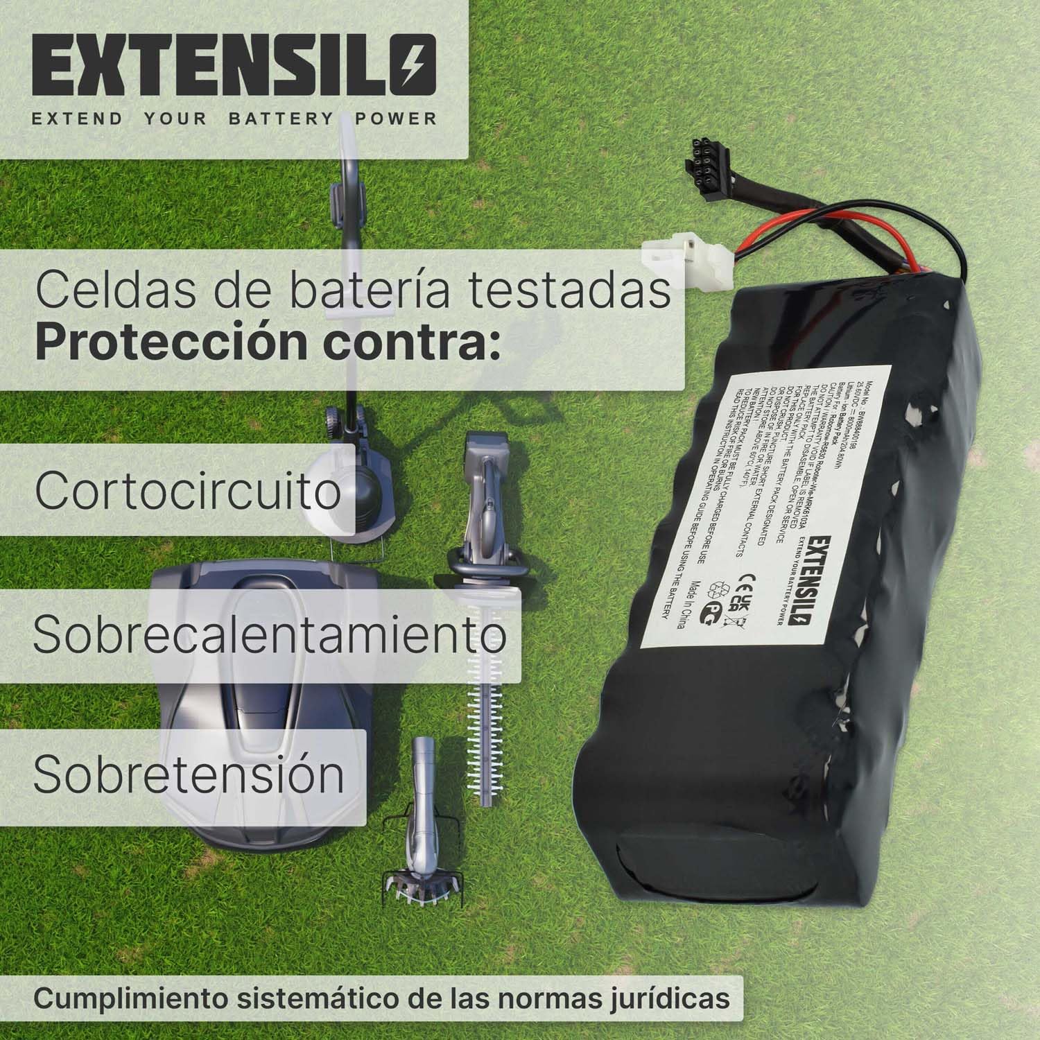 Accu vervangt BAT6000C, BAT6000A, MRK6103A, BAT6001B voor grasmaaier