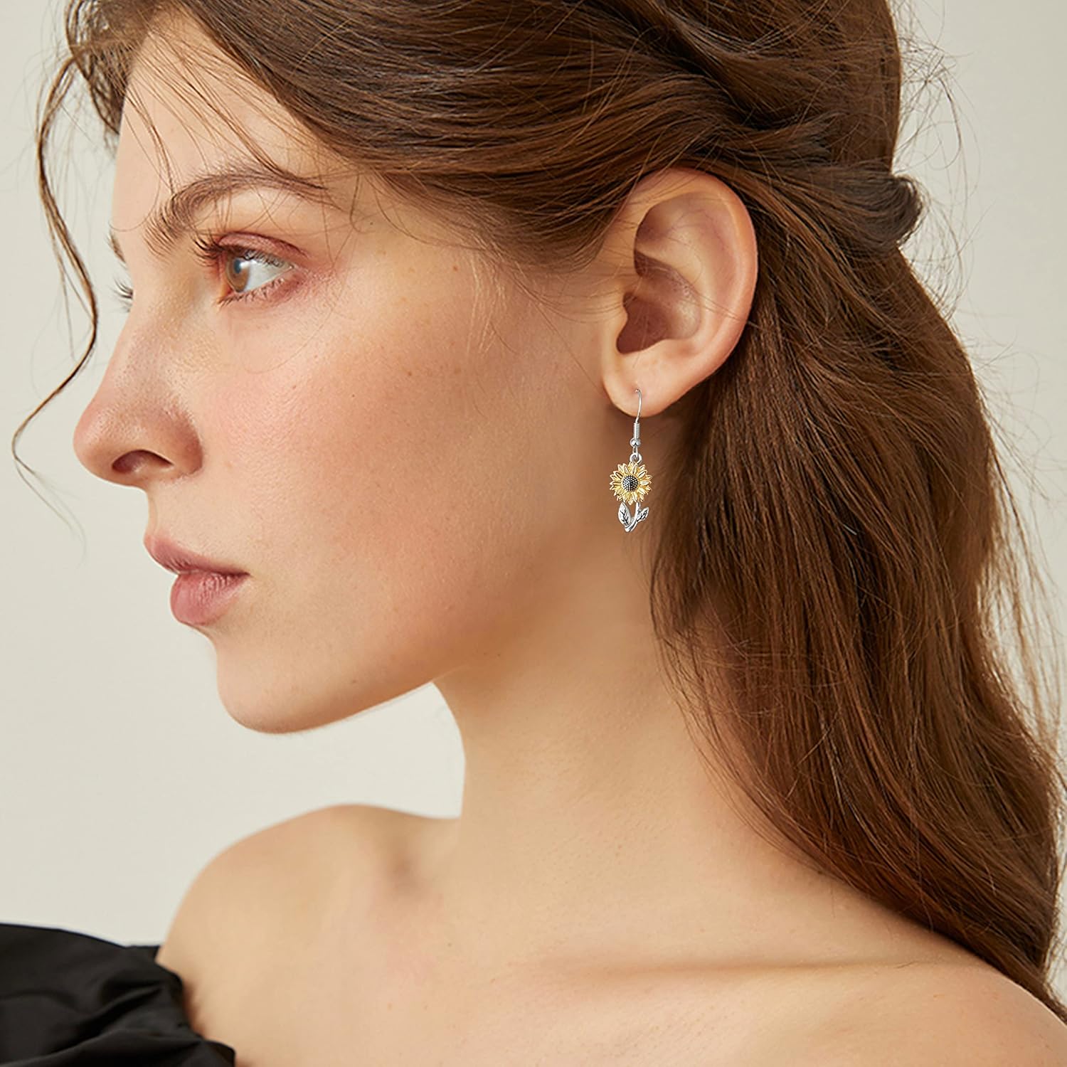 Chic Dainty Cute Tiny Silver Daisy/Sunflower/Lotus/Rose Flower Dangle Drop Earrings for Women Teen Statement Hypoallergenic Jewelry Gifts - Image 3