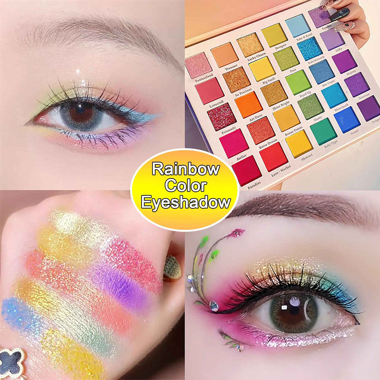 Palette de fards à Paupières, Fard à Paupières Couleurs Vives, Ombres à Paupières Palette Maquillage Yeux Mat Pigmentées, Palette de Poudre de Fard à Paupières à Paillettes Perlées (30 Couleurs)