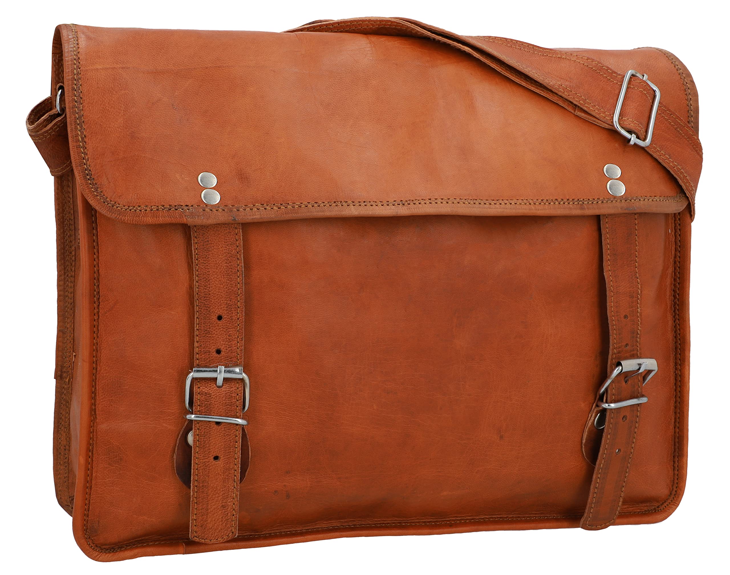SID & VAIN Simon Laptoptas van premium leer, zakelijke tas, XL, groot voor heren en dames, 15,4
