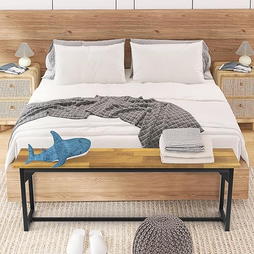 Miniatura 7 de STHOUYN Par de 2 bancos de comedor de 59 pulgadas para 6-8 personas, banco de mesa de cocina de granja, banco de comedor, banco de entrada, banco de