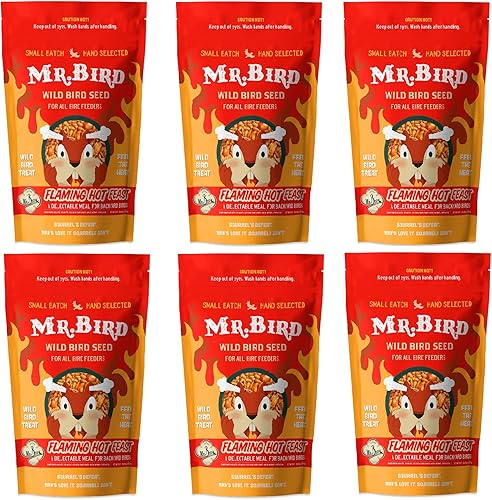 Mr. Bird Flaming Hot Feast - Bolsa grande de semillas sueltas de 4 libras (6)