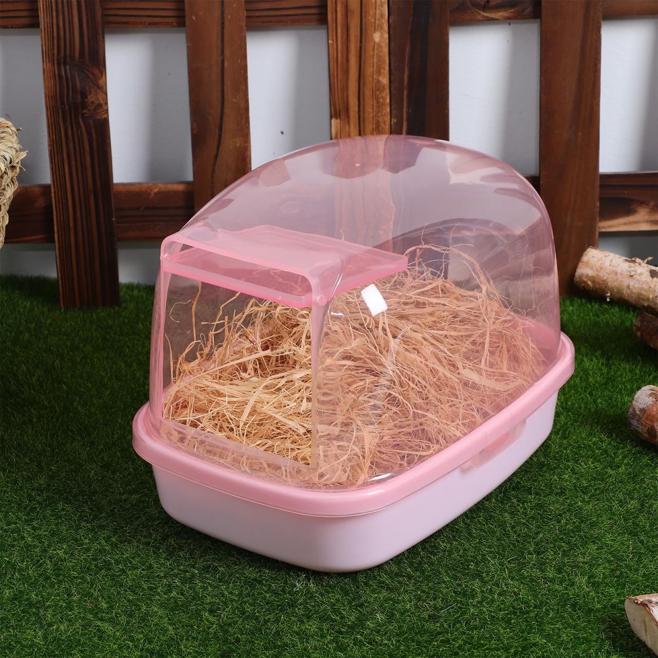VANZACK Kunststoff Sandbad Box FüR Kleine Haustiere - Praktische Chinchilla Sauna Mit Transparentem Design Langlebig Und Hygienisch FüR Hamster Meerschweinchen Und EichhöRnchen - 23X16X17Cm