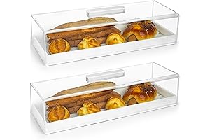 Acrylic Rectangular Cake Stand - Cake Serving Tray with Cover Lid (2PCS)