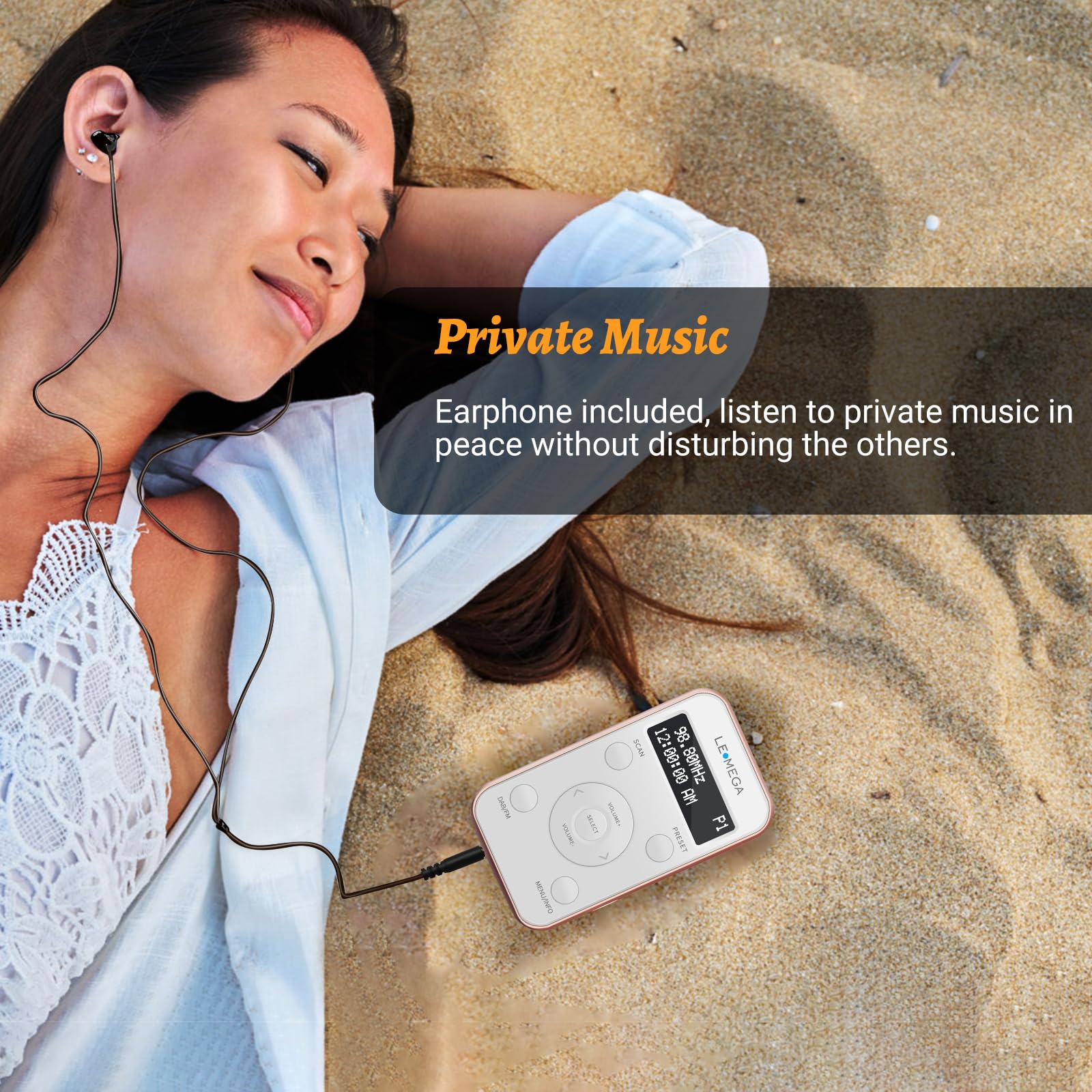 Radio DAB+ Portatile LEMEGA PR1L - FM, Cuffie Incluse, Batteria Lunga Durata, Per Sport E Viaggi - Foto 5