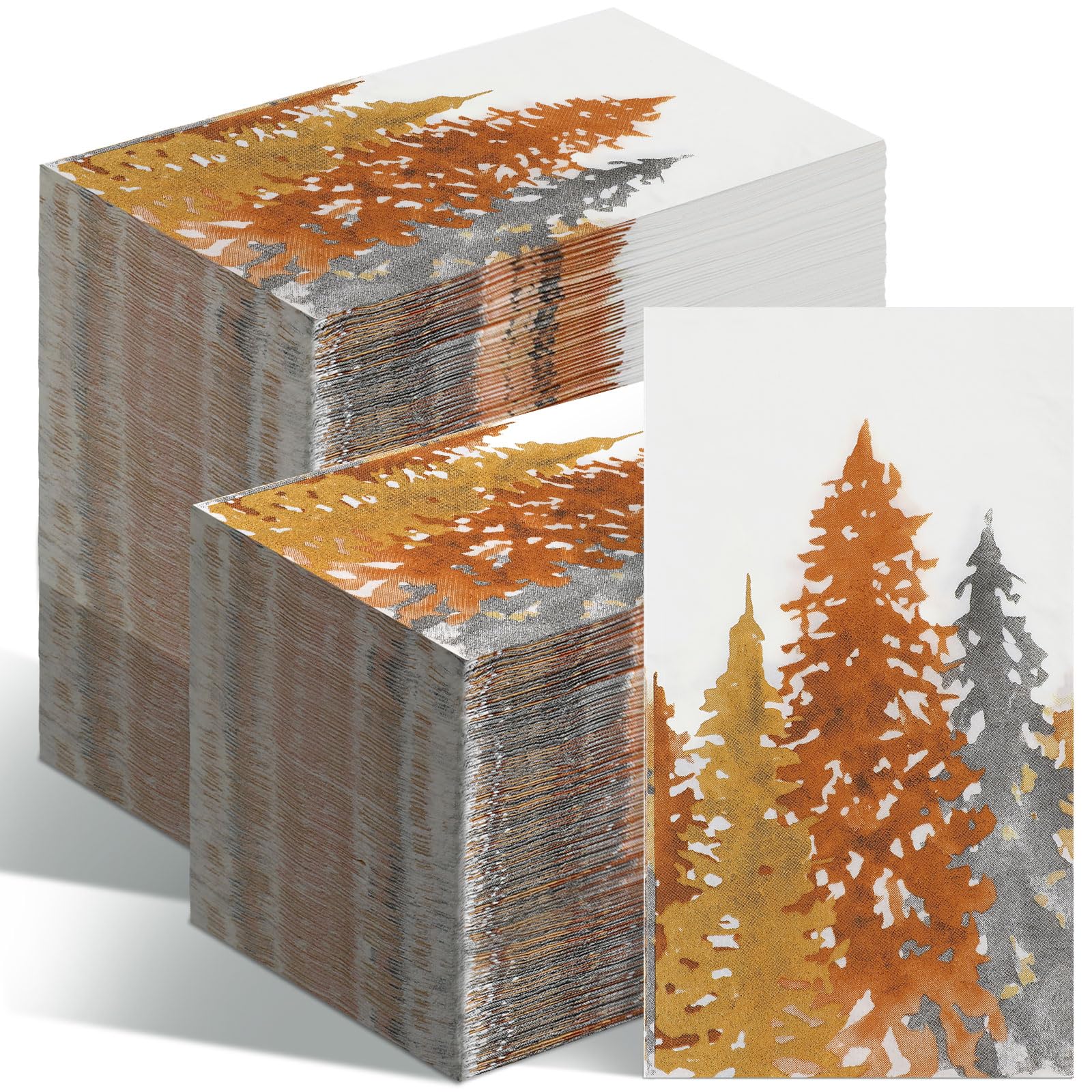 Seajan 200 Pcs Fall Tree Disposable Hand Towels Paper Guest Napkins