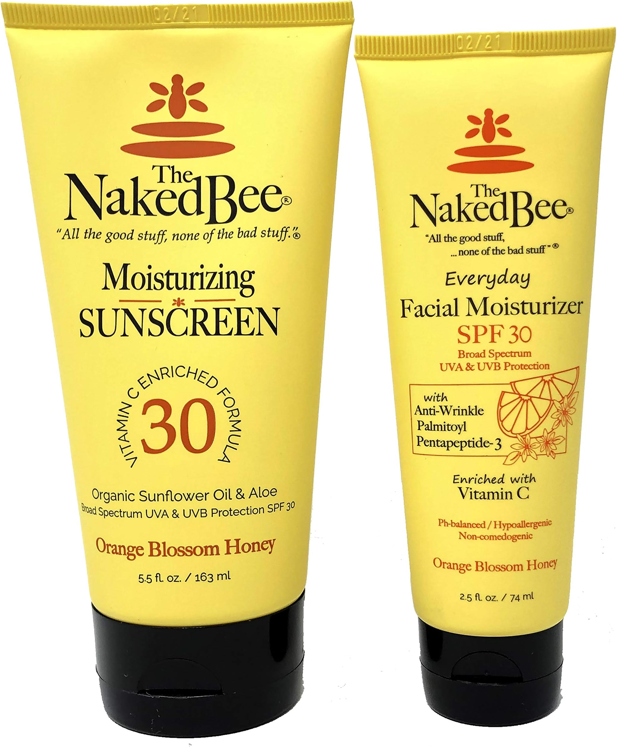 The Naked Bee Orange Blossom Honey Moisturizing SPF 30 Sunscreen and Facial Moisturizer with Tru Inertia Nail File