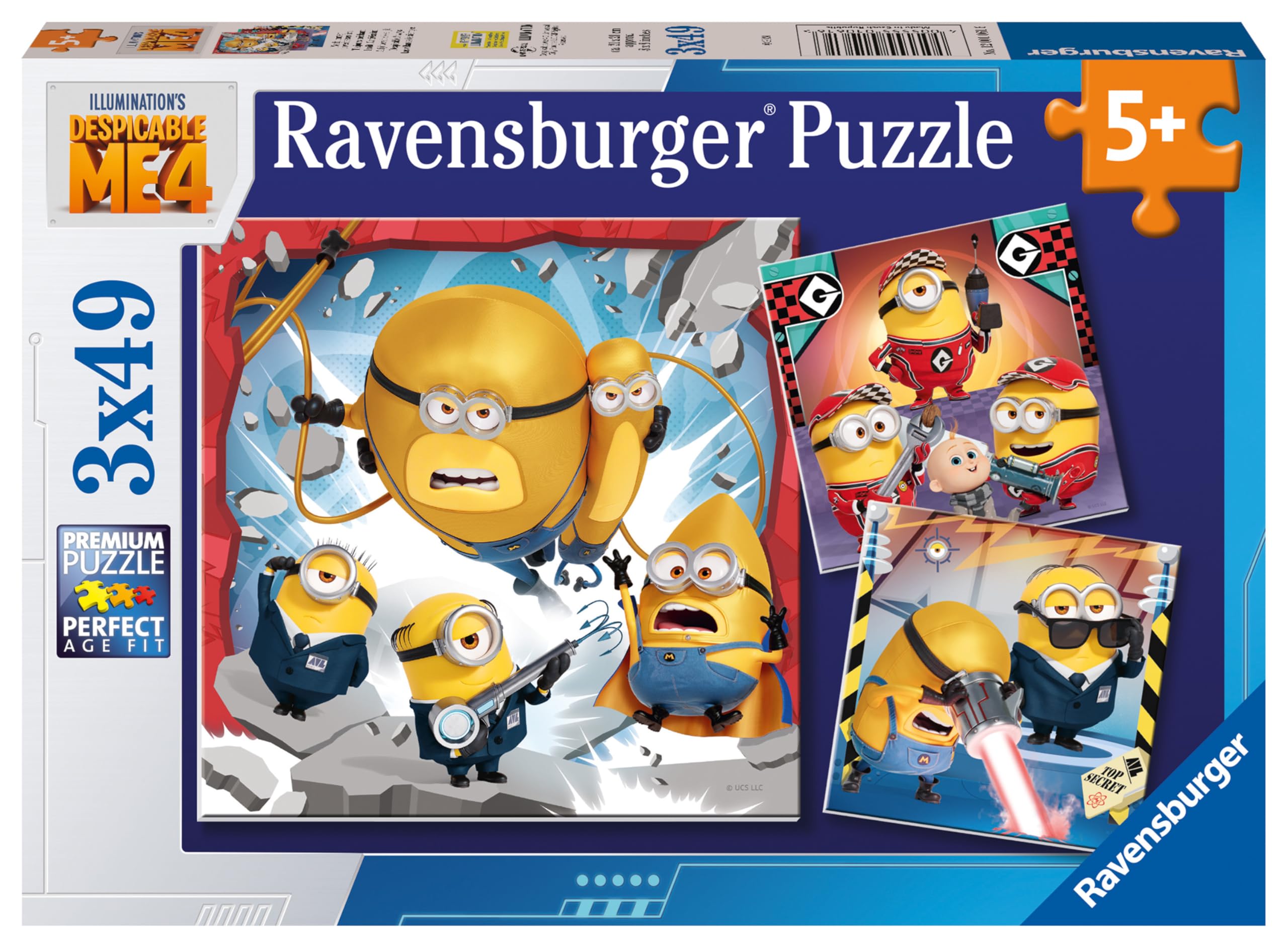 Ravensburger Minions Despicable Me 4 3x 49 Pieces Jigsaw Puzzles for Kids Age 5 Years Up - 2024 Film