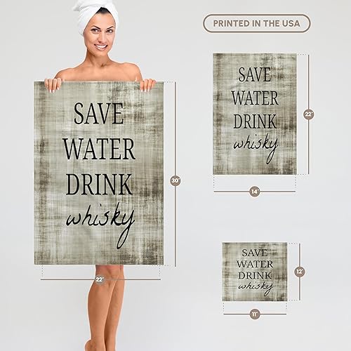 Miniatura 6 de Toalla de mano 3D Rose Save Water Drink Whisky, 15 "x 22"