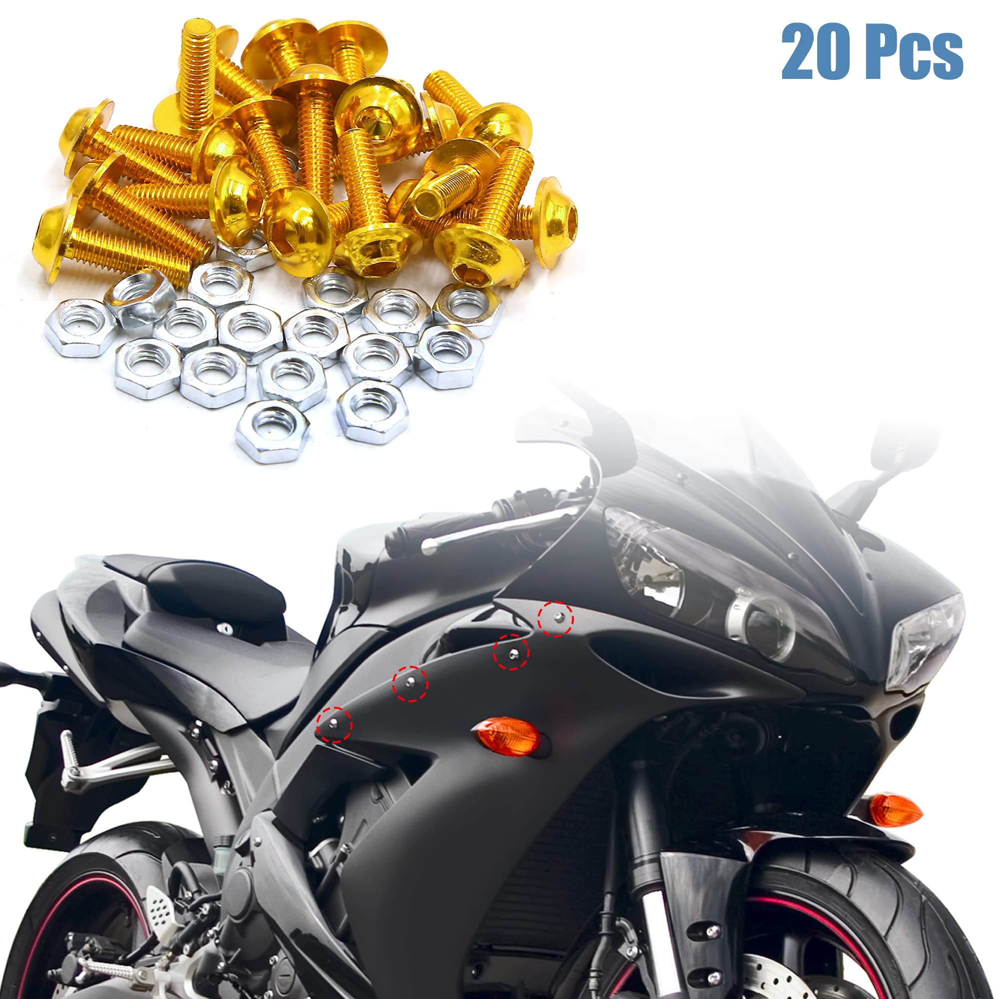 Amazon.com: uxcell 20pcs 6mm Dia Gold Tone Aluminum Alloy Hex
