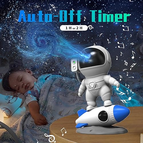 Miniatura 4 de Proyector astronauta de galaxia, luz de pojector de estrellas con control remoto y temporizador, luz nocturna estrellada para niños, proyector