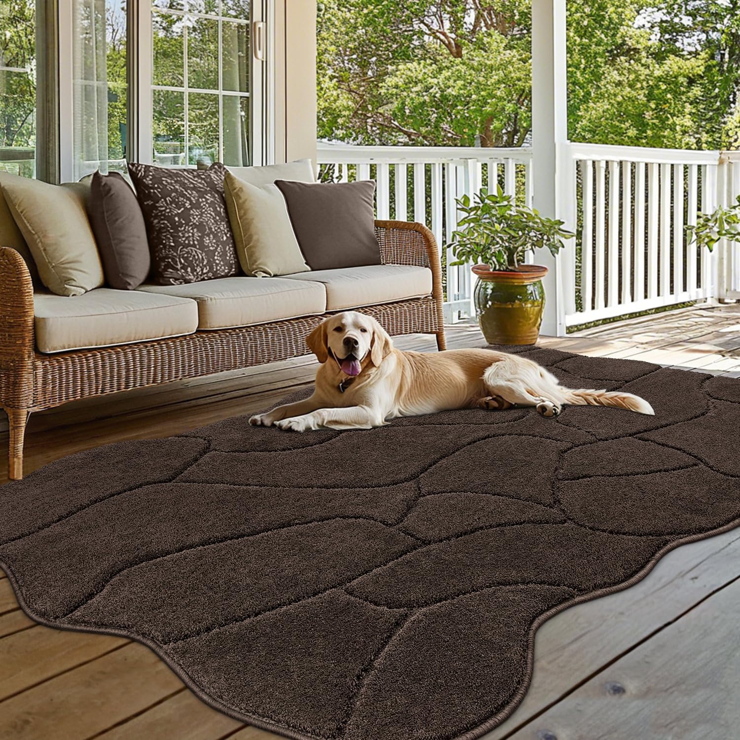 BSICPRO Large Dog Door Mat for Mud Paws, 71x47 Absorbent Dirt Trapper Long Door Mat, Non-Slip Washable Mud Mat for Dogs, Microfiber Soft Pet Rug Mat